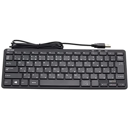 BUFFALO Compact Model Tenkeyless Wired Keyboard Black BSKBU305BK [Windows/PS4 Compatible]