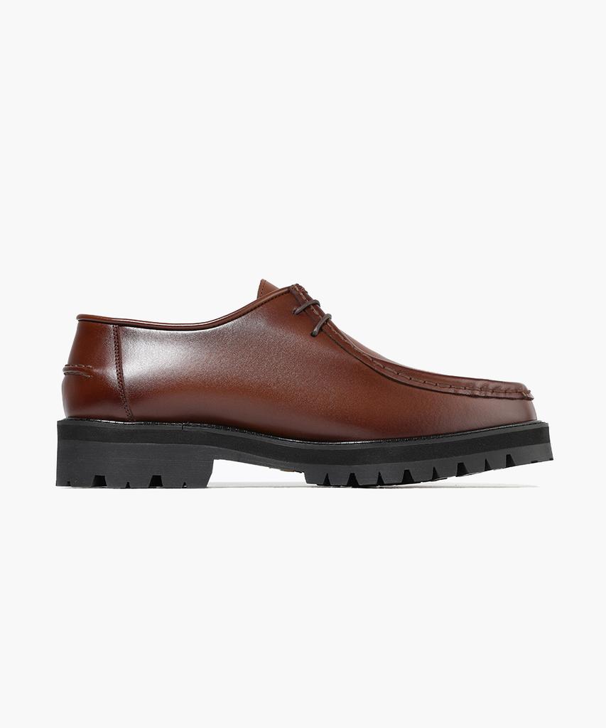 Firenze Atelier [Vibram] Casual Commando Sole Leather Mock Shoes 9008 [Wine Brown]