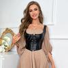 Neues Shapewear-Set, Kordelzugträger, sexy Korsett, Leder-Außenschlinge, kleine Weste.