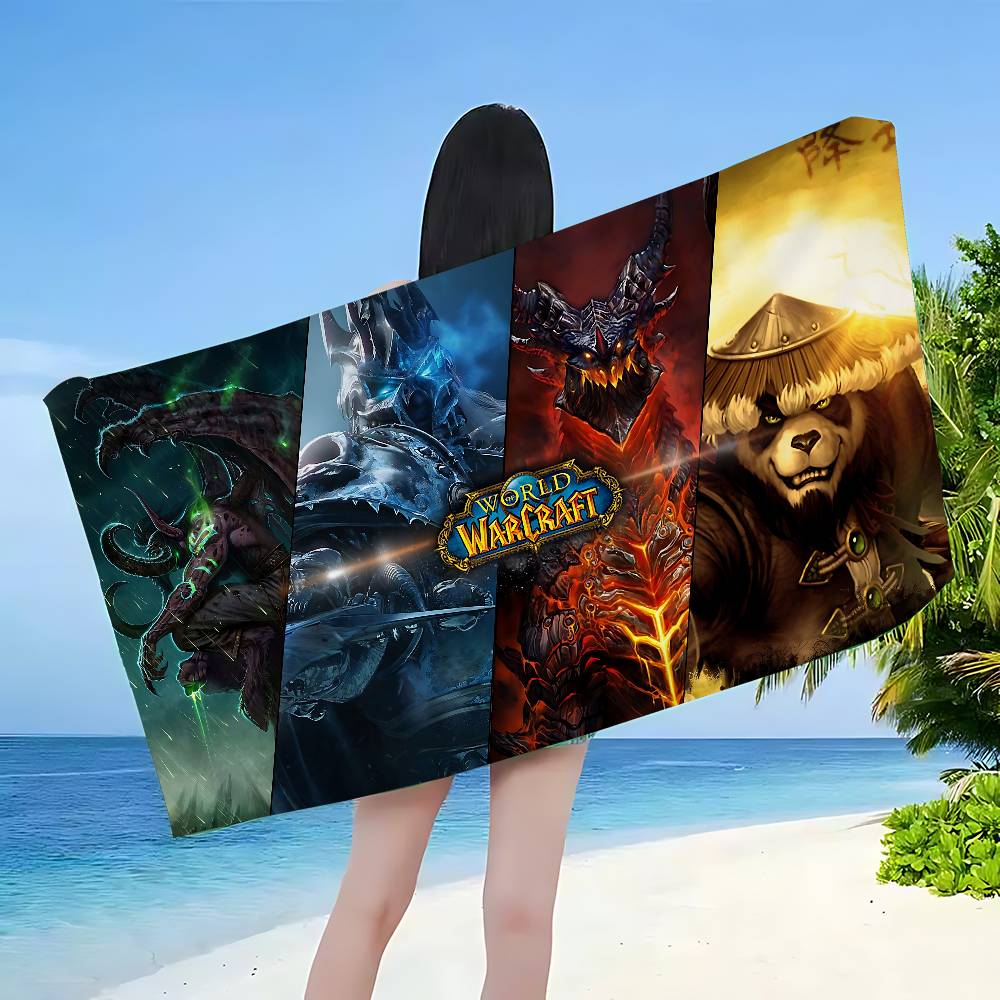 W-World of W-Warcraft Game Big Microfiber Beach Towels Quick Dry Towel Sand Beach Towels Pool Towel for Travel Swim Pool Yoga