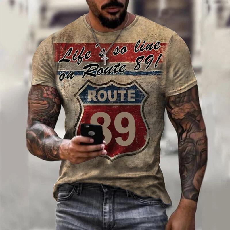 ROUTE 89 American flag flag T-shirt shirt muscle shirt costumes polyester XL