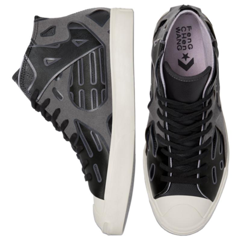 Converse Feng Chen Wang X Jack Purcell Mid-top Board Shoes Unisex Black and Grey