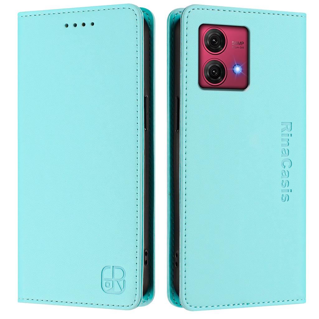 For Motorola Moto G84 5G Leather Case RINACASIS RC01 Phone Cover with RFID Blocking Wallet Stand