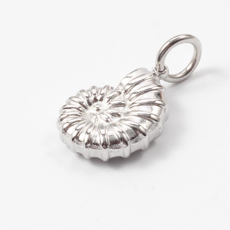 Gold Plated Stainless Steel Seashell Necklace Pendant, Non-Fading DIY Jewelry Accessory.
