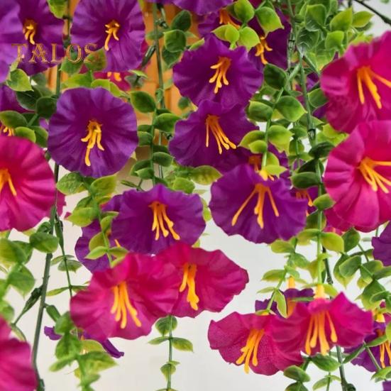 3 Stück Hängende Künstliche Prunkwinde UV-Beständig Realistisch Echte Seidenblume Hochzeitsparty Innen Außen Garten Wandbehang Kunstblumen Dekoration