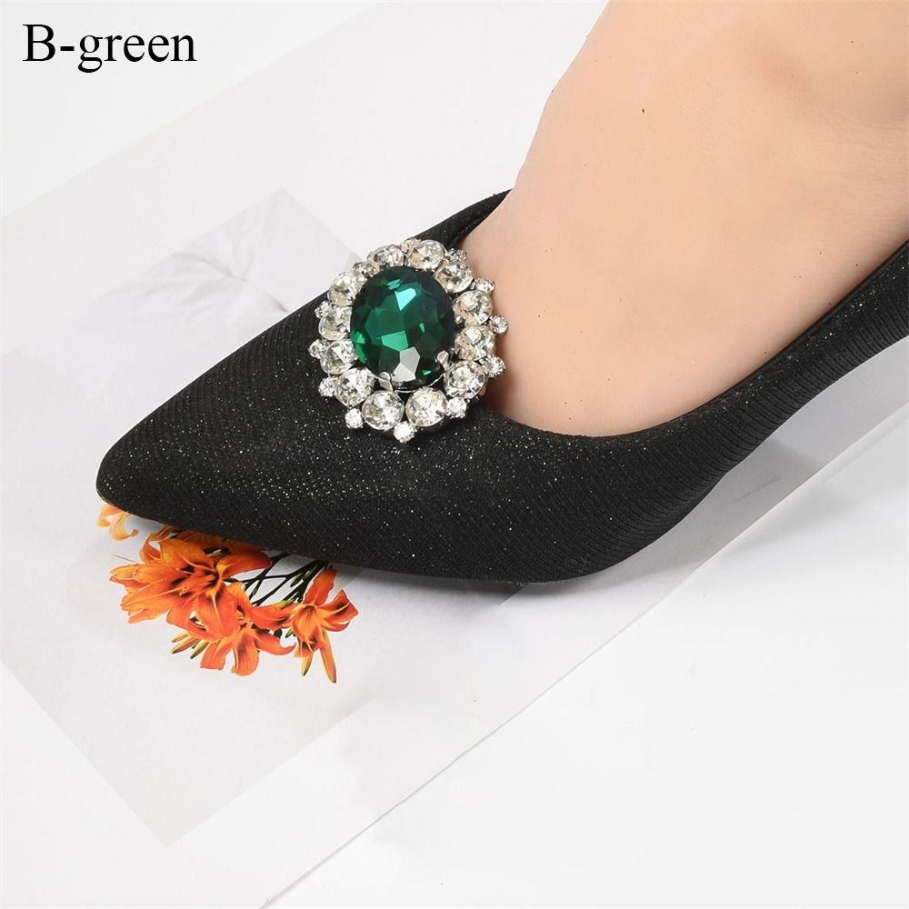 Модные Блестящие Металлические Клипсы для Обуви Стразы Хрустальная Пряжка-Шарм Съемные Украшения для Свадебной Обуви Высокий Каблук