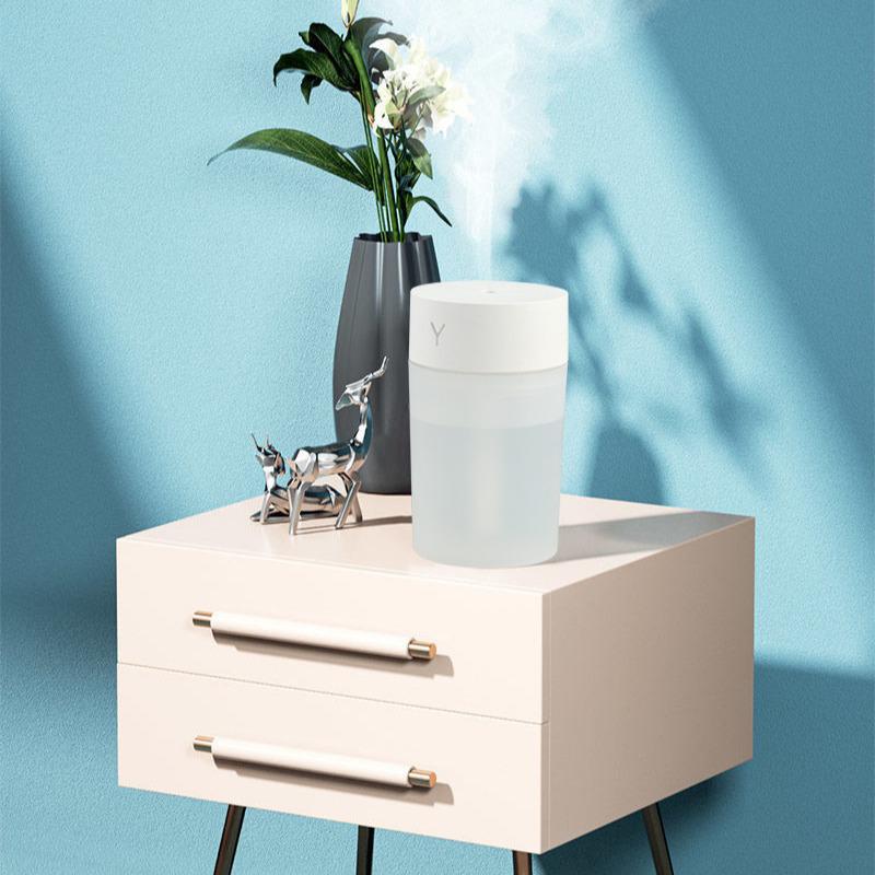 Bærbar fargerik stille luftfukter for hjemmet, soverommet og bilen med aromaterapi og stor tåke