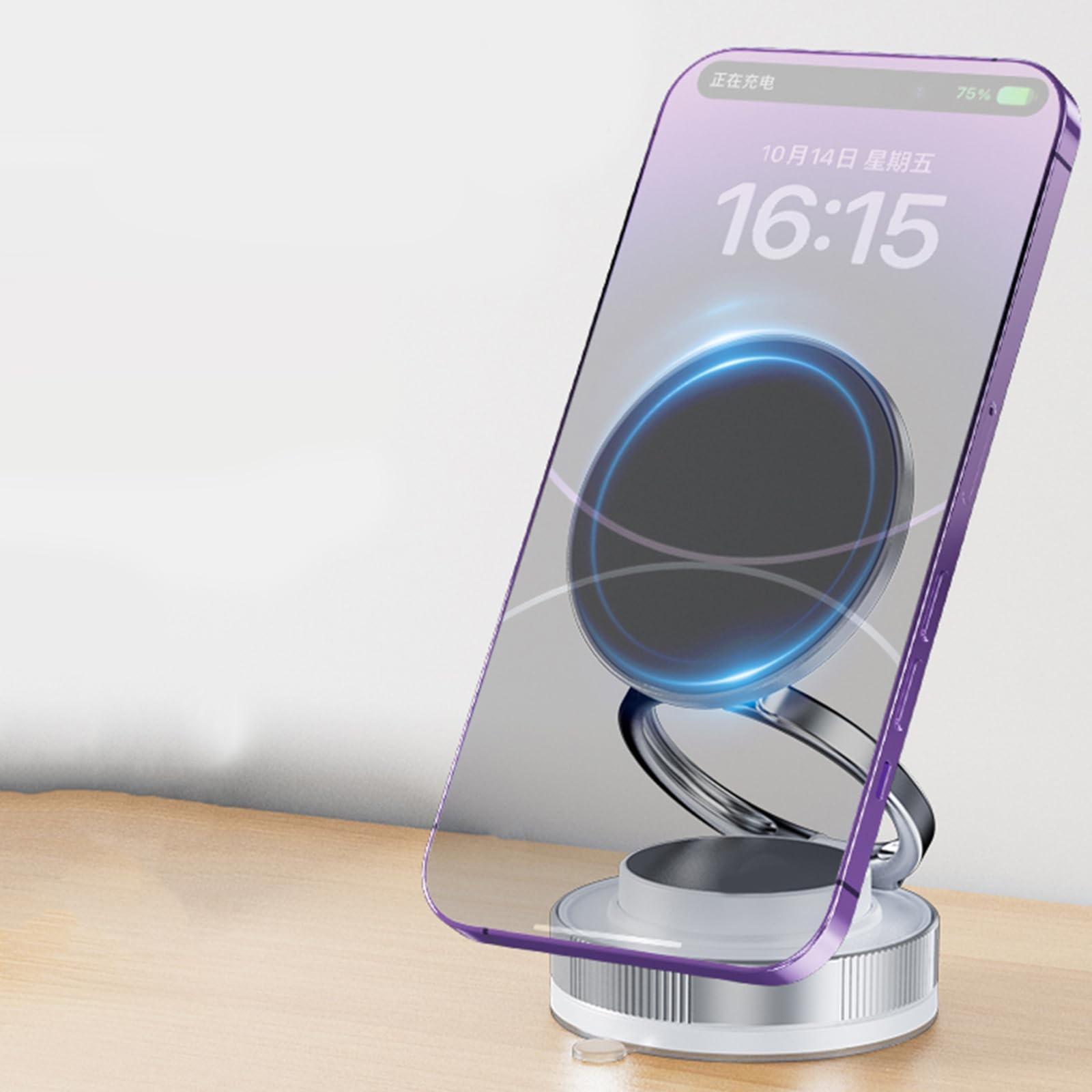 

Магнитный автомобильный держатель для телефона, автомобильная навигация, возможность наклона и поворота под любым углом, беспроводная зарядка One Size белый