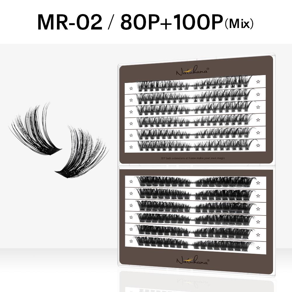 NATUHANA Segmented Angled Wispy Fox-Like Individual Soft Cluster False Eyelashes