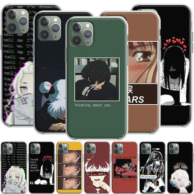 Sad Anime Vaporwave Aesthetic Silicone Case for Apple iPhone 13 12 Mini 11 Pro SE XS X XR Max 8 7 6S 6 Plus 5S