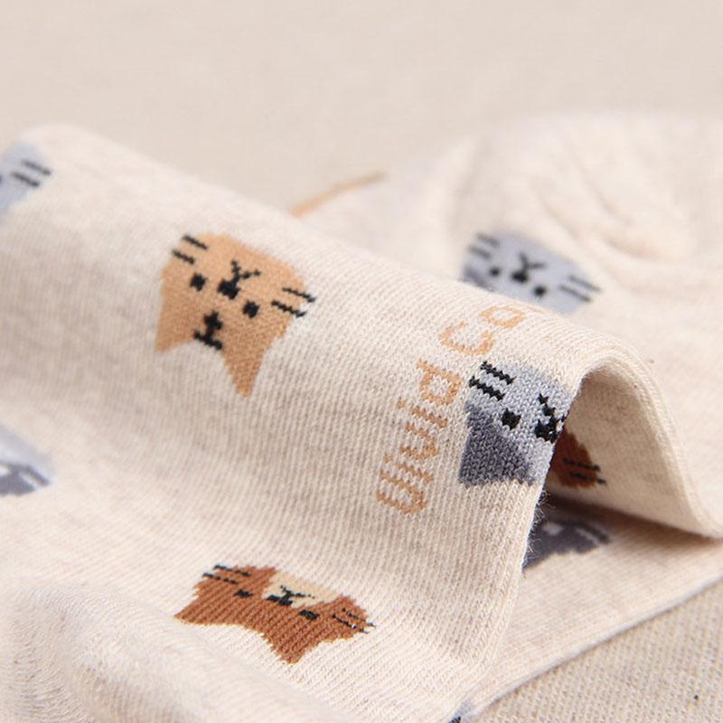 New Animal Cartoon Cat Lovely For Women Cotton Socks 5 Colors Hosiery Ladies Cute Female Sokken