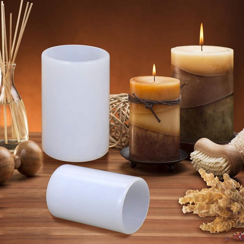 Cylindrical Silicone Mold DIY Epoxy Resin Candle Mold Aromatherapy Candle Clay Gypsum Process Casting Mold Christmas Decoration