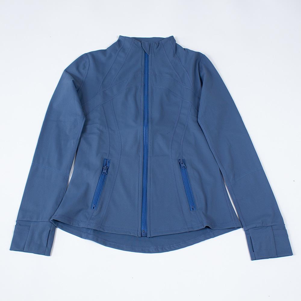 Dámská jednobarevná jógová bunda na zip - Ležérní fitness svršek