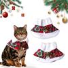 Pet Scarf Christmas Plaid Bowknot Bells Decor Plush Lining Lace-up Cat Dog Collar Holiday-themed Pet