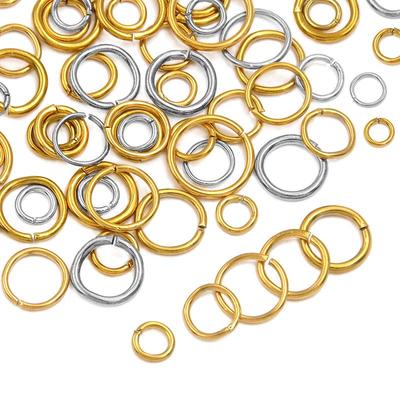 Argolas de Salto em Aço Inoxidável Banhadas a Ouro 18K de 3-12mm para Fazer Joias DIY