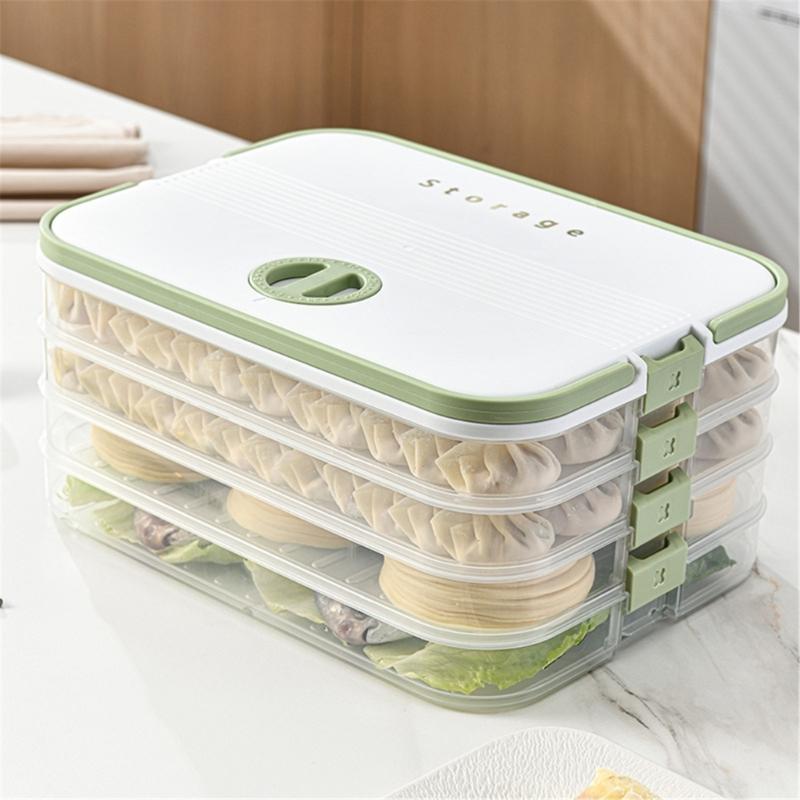 Clear Dumpling Storage Container With Manual Date Timer Stackable Designs Accessory for Efficient Freezer Organization