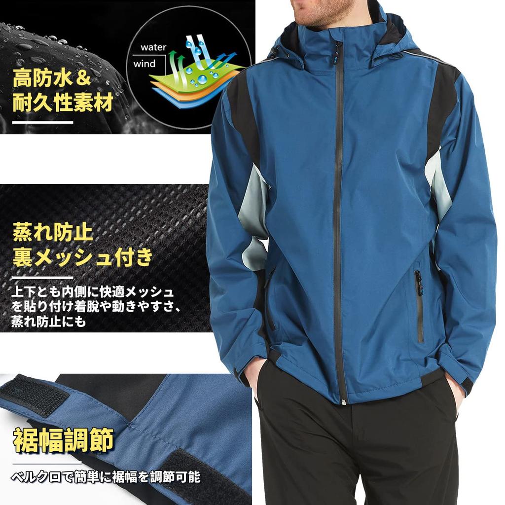 Aoki Outdoor Waterproof Rainsuit Perfect for and Mountain and Men's Set, Golf, Windbreaker, Parka. Breathable, Windproof, Lightweight.