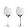 Dazzling Colors Classic Burgundy Glass Ion Plating Crystal Bordeaux Goblet Party Wedding Champagne Flutes Oblique Mouth Wine Cup