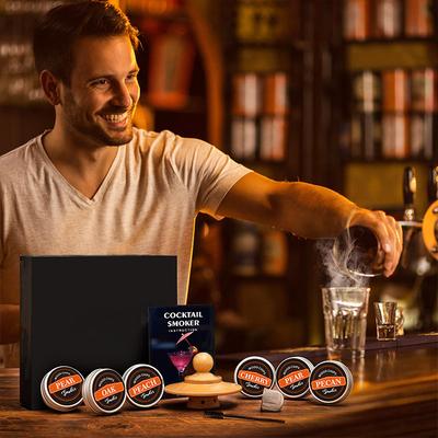 Sada pro kouření koktejlů s dřevěnými štěpky, Kouřový set na koktejly, Kit na kouření koktejlů, Kovové filtry, Rychlý aerátor pro oxidaci, Barové náčiní, Luxusní dárky