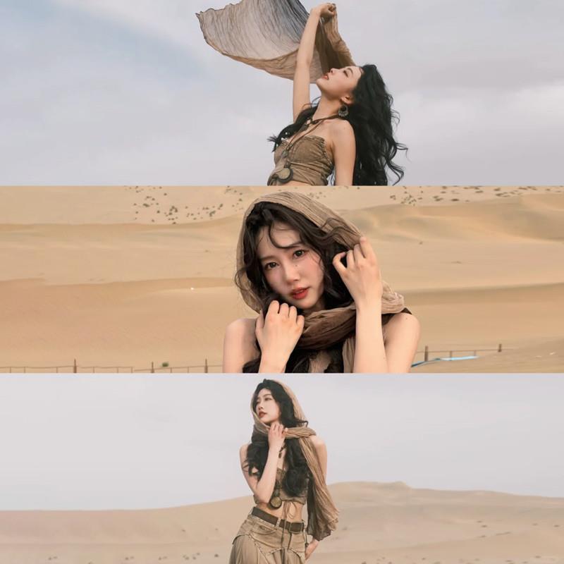 

Wasteland Desert Ethnic Style Linen-Silk Pleated Scarf Shawl