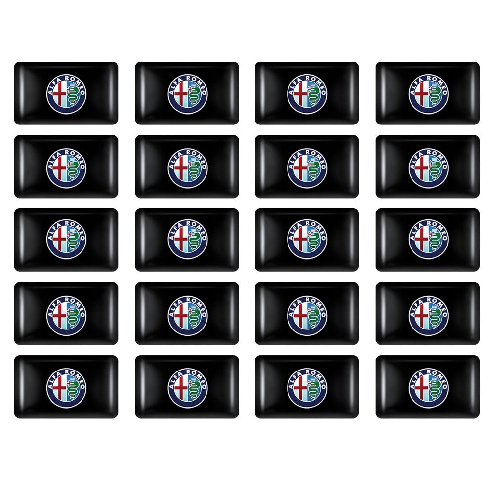10/20 pz Adesivo Emblema Interno Auto in Resina Decorazione Stemmi Per Alfa Romeo Stelvio Giulia Giulietta MiTo 147 156 159 Accessori