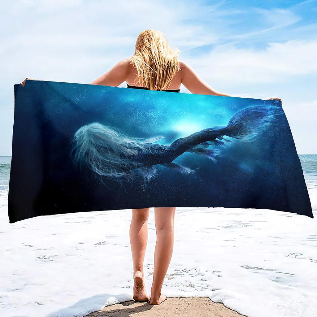 Beach Towels Mermaid Bath Towels Microfiber Pool Towel Shower Towel Beach Towels Quick Dry Pool Towels Gifts for Kids Girls