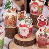 50PCS Christmas Cupcake Wrapper Santa Claus Snowman Elk Cake Cups Disposable Oven Air Fryer Baking Liner Christmas Party Decor