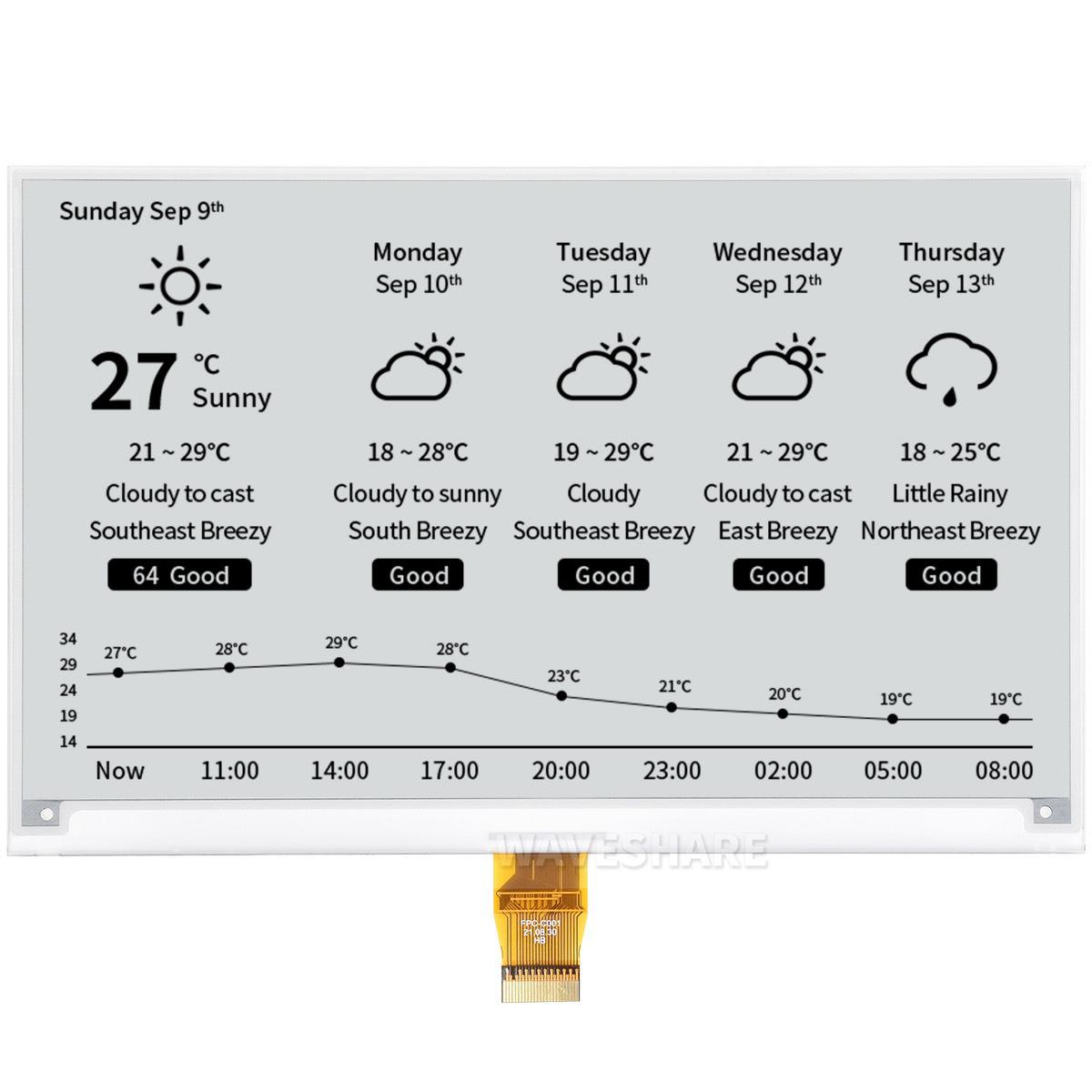 

7.5 E-Paper Display with 800x480 Resolution in Black & White