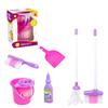 Cleaning Play Set Kids Role Play 6 Piece  Broom Mop Bucket Dustpan