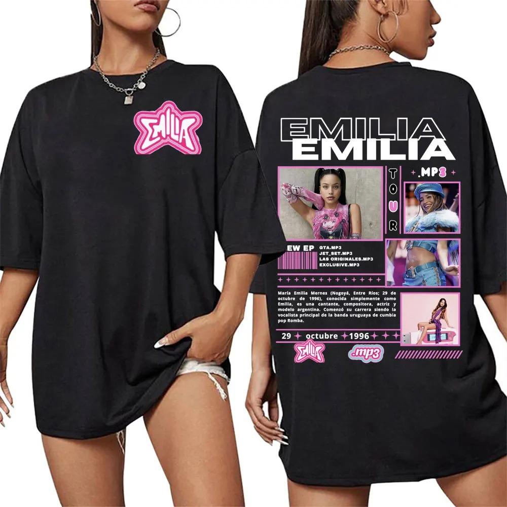 Fashion Aesthetic Tshirts Hip Hop Streetwear Singer Emilia Mernes MP3 Tour Graphic T Shirt Men Clothing Casual Short Sleeve Tees
