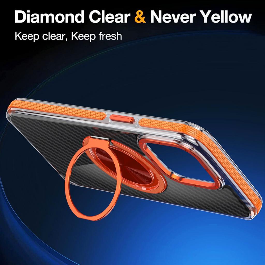 Applicable To Iphone17pro Mobile Phone Case, Two-color Xuncai Carbon Fiber Pattern Rotating Bracket, Anti-drop Apple 16p Mobile Phone Case.