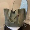 Woven Shoulder Bag, Large Capacity Tote Bag, Commuter Shoulder Bag, Summer Beach Tote, Lightweight Purse for Women Vacation Street Work