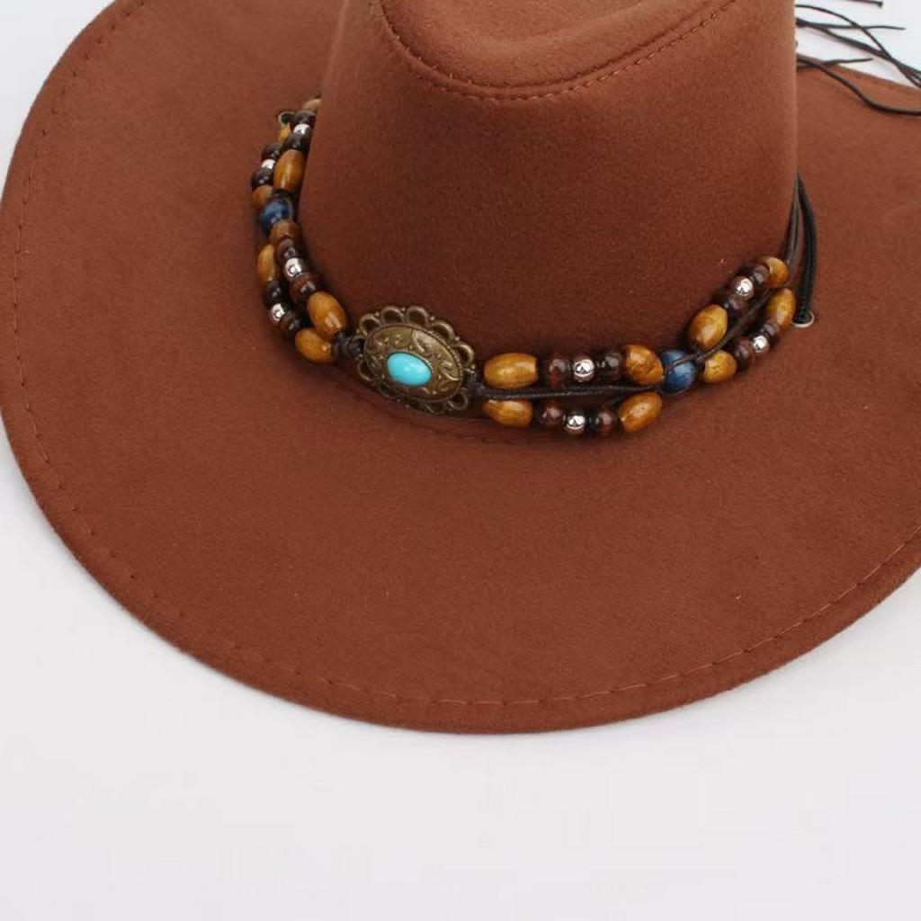 Western Style Sun Hat with Wide Brim for Men Women Outdoor UV Protection Breathable Cowboy Hat for Summer Riding Camping