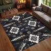American Native Indian Pattern Carpet Mat Rug Home Decor Vintage Ethnic Style Floor Area Rug Living Room Bedroom Dark Geometric