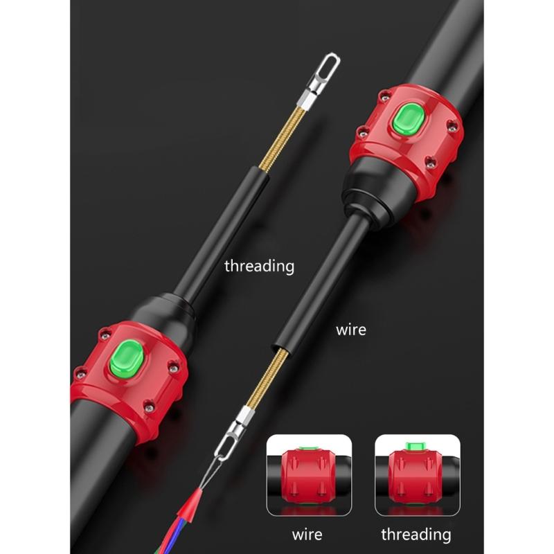 Pomůcka pro protahování kabelů pro elektrikáře Manuální protahovací nástroj pro dráty v trubkách Tmavý protahovací nástroj pro dráty Pomůcka pro protahování ve stěnových trubkách Tahací nástroj