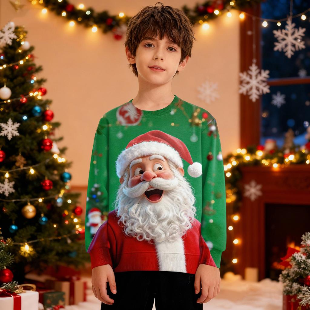 Christmas Sweatshirt Boys Girls Ugly Xmas Christmas Shirt Crewnek Toddler Long Sleeve Pullover Outfit Tops