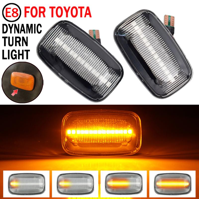 2Pcs Dynamic LED Side Marker fender Lights Flowing Turn Signal Light Side Repeater For Toyota Landcruiser 70 80 100 Series