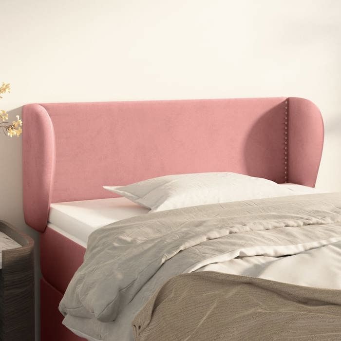 Maison Exclusive - Tête de lit avec oreilles Rose 103x23x78/88 cm Velours rose