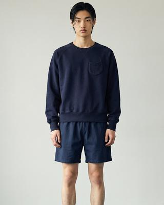 DEVERRMAN Cotton Short Pocket Sweatshirt (Navy)