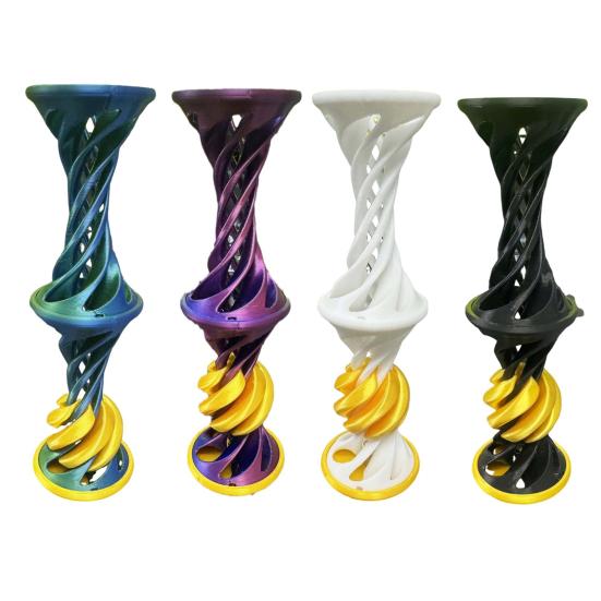 Jucărie Spirală Imprimată 3D cu Bilă de Lansare Piramidă Imposibilă Sculptură de Trecere Iluzie de Fir Vortex Eliberare Stres