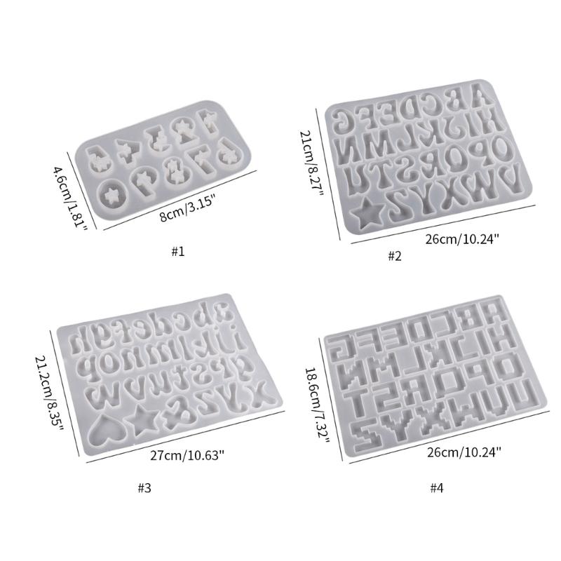 Transparent Silicone Mould Dried Flower Resin Decorative Craft Diy Letter and Number Mold Epoxy Resin Molds for Jewelry