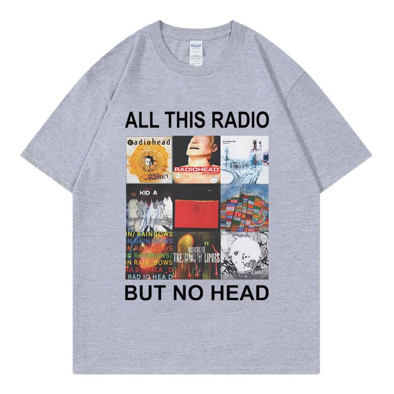 Všechna tato rádia, ale žádná hlava Tričko Rocková kapela Radiohead Hudební album Grafická trička Pánské dámské oblečení Móda Hip Hop Trička
