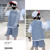 Fashion Boys Casual Suit New Children's Short-sleeved Shorts Suit Summer Handsome Two-piece Clothes Tide