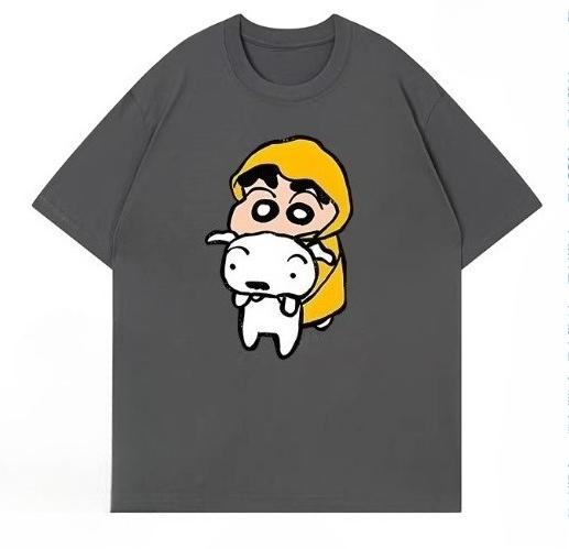 2026 New Crayon Shin-chan Harajuku Men Women Oversized Y2k Short Sleeve Streetwear Casual High Quality Female Male Clothing Tee