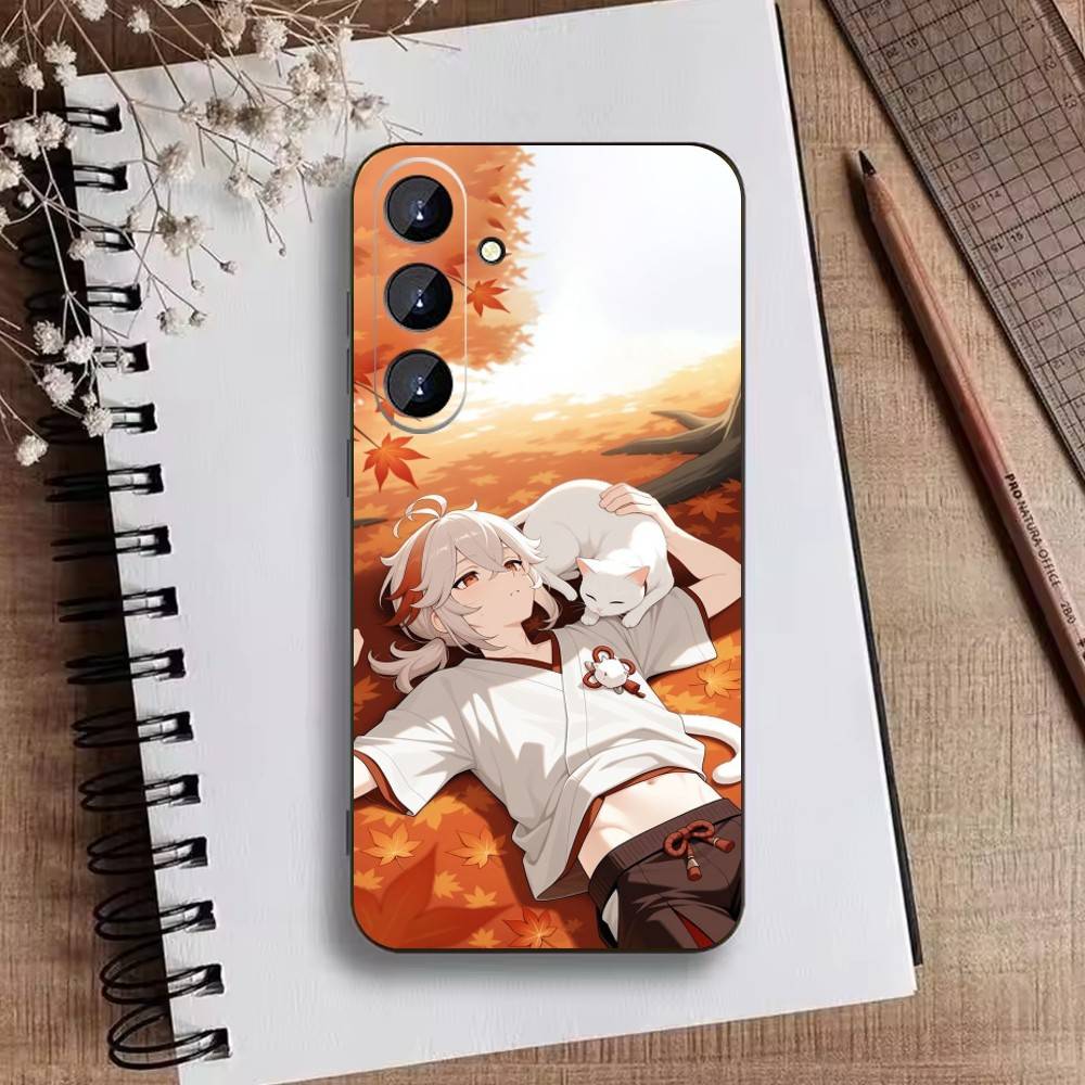 GEnshin Y-KKaedehara Kazuha Phone Case For Samsung Galaxy A73,21,22,32,71,53,52,51,80,5G Soft Black Cover