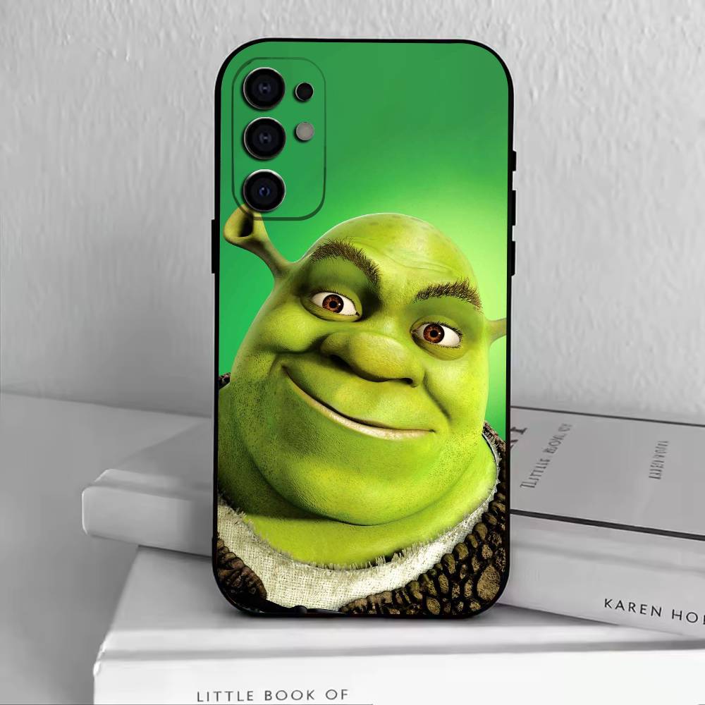 Cute S-Shrek Phone Case For Samsung S25,S24,S21,S22,S23,S30,Ultra,S20,Plus,Fe,Soft Silicone Black Cover