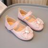 Girls' Black Leather Princess Shoes - Soft, Non-Slip Sole, Versatile for Spring/Autumn