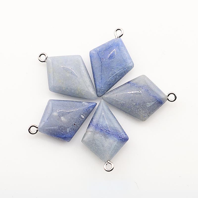 Natural Stone Rhombus Crystal Pendant for DIY Jewelry