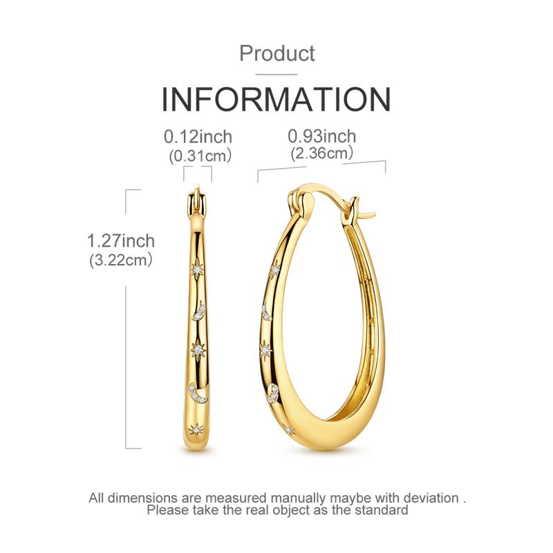 Fashion Gold Woman Hoop Earring 925 Sterling copper Sparkling Zircon Round Ear Stud Earrings Fine Zircon Lover Anniversary Gift