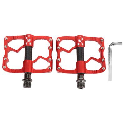 Road Mountain Bike Pedals 3 Bearings Bicycle Pedals Lightweight Bicycle Platform Pedals with Anti Skid Nails Aluminum